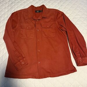RRL SATEEN CAMP SHIRT RED